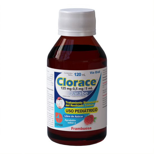 Clorace Sin Azucar 125 Mg / 0.5 Mg / 5 Ml x 120 Ml Jarabe Cofasa ...